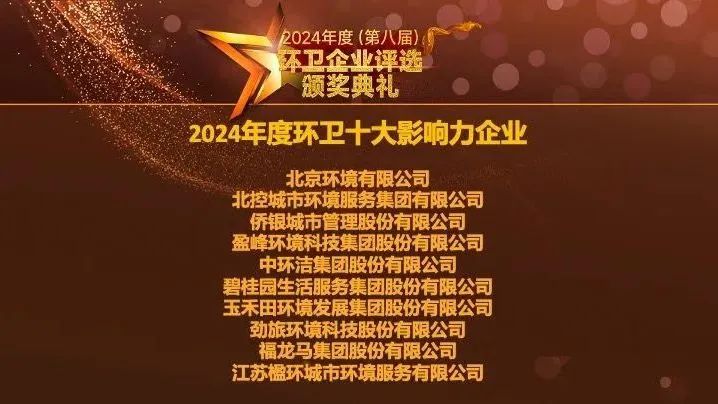 连续五年登榜丨星空游戏环境荣膺“2024年度环卫十大影响力企业”